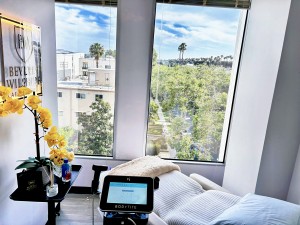 InMode BodyTite device in a luxury treatment room at Beverly Wilshire Aesthetics in Los Angeles.