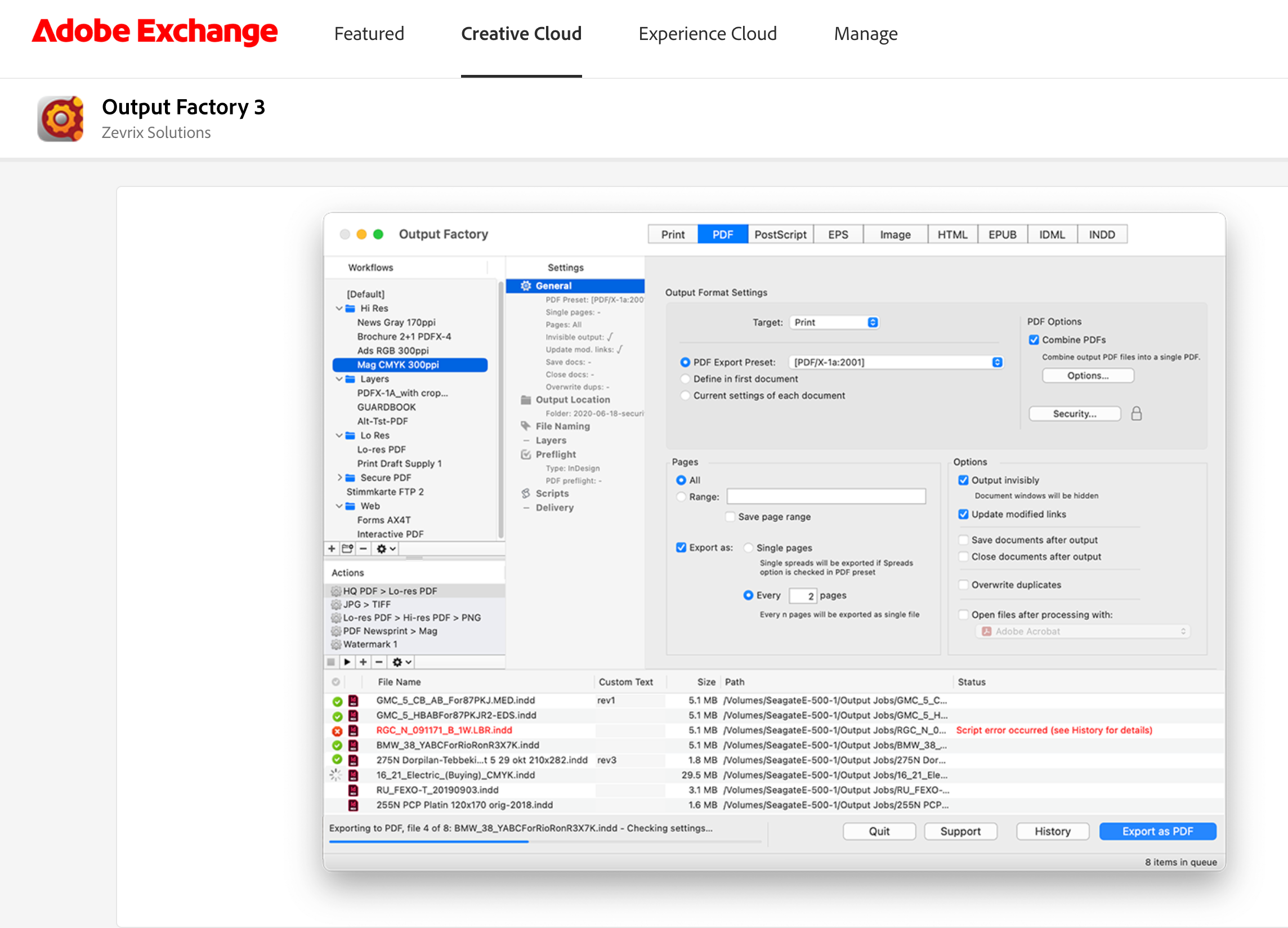 Output Factory for InDesign Is Now Available on Adobe Exchange Marketplace