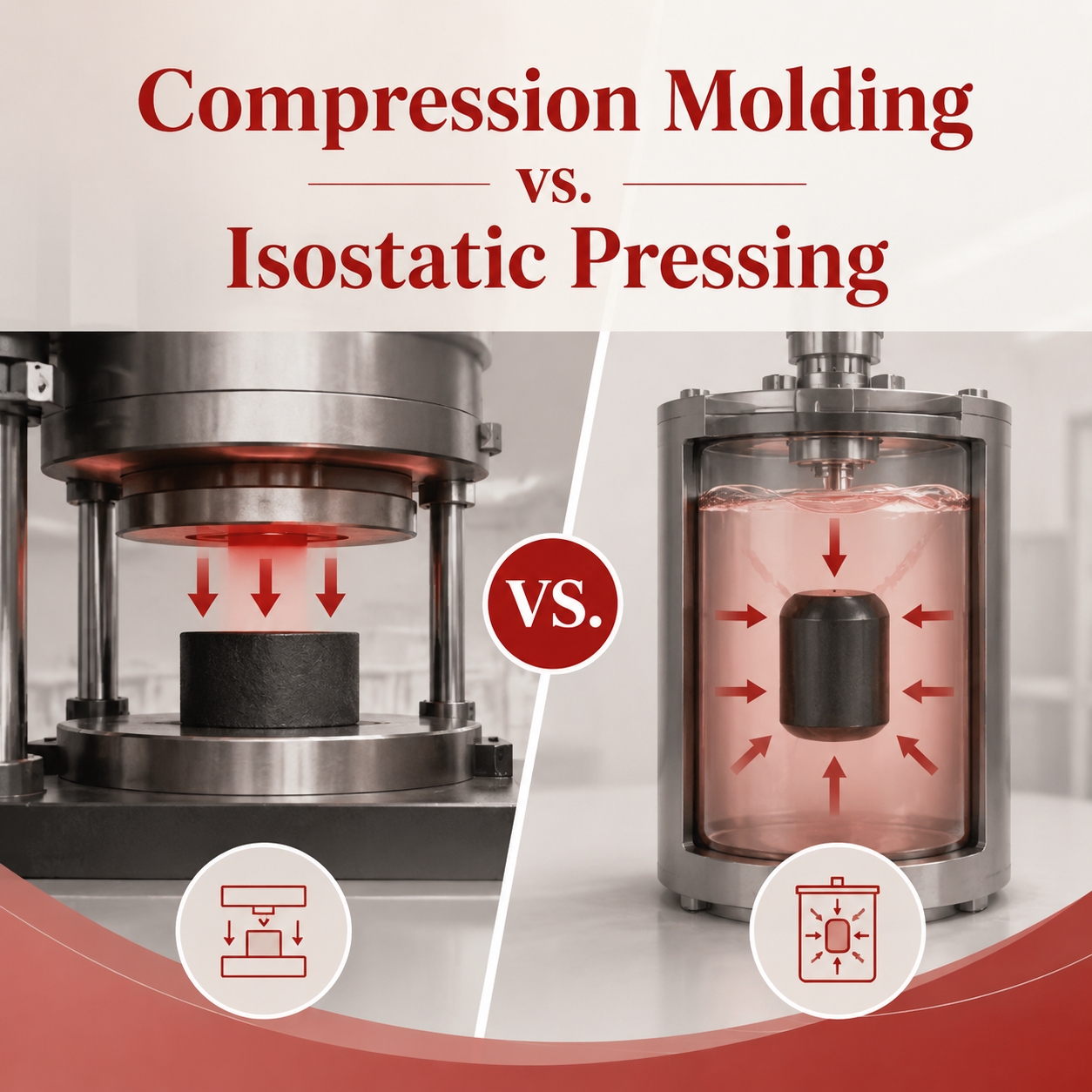 What Is the Difference Between Compression Molding and Isostatic Pressing?