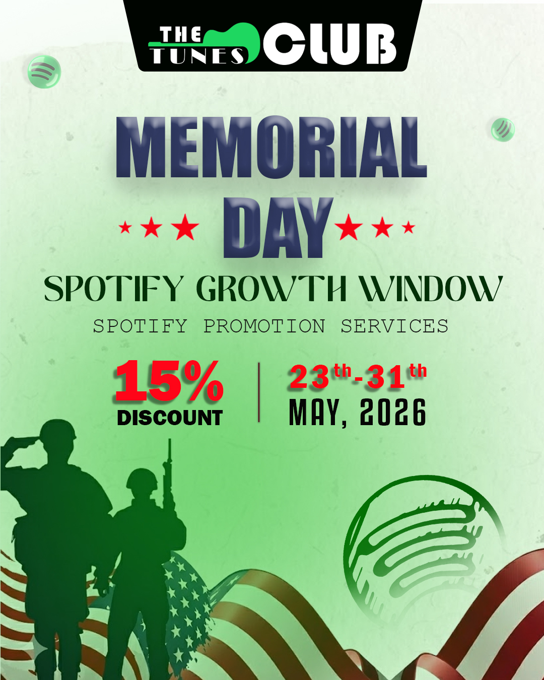 Memorial Day Spotify Growth Window 20 MAY