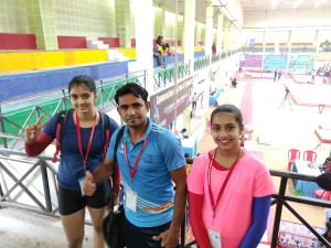Gauri Shinde and Sakshi Rathore with coach Kabir Mondal
