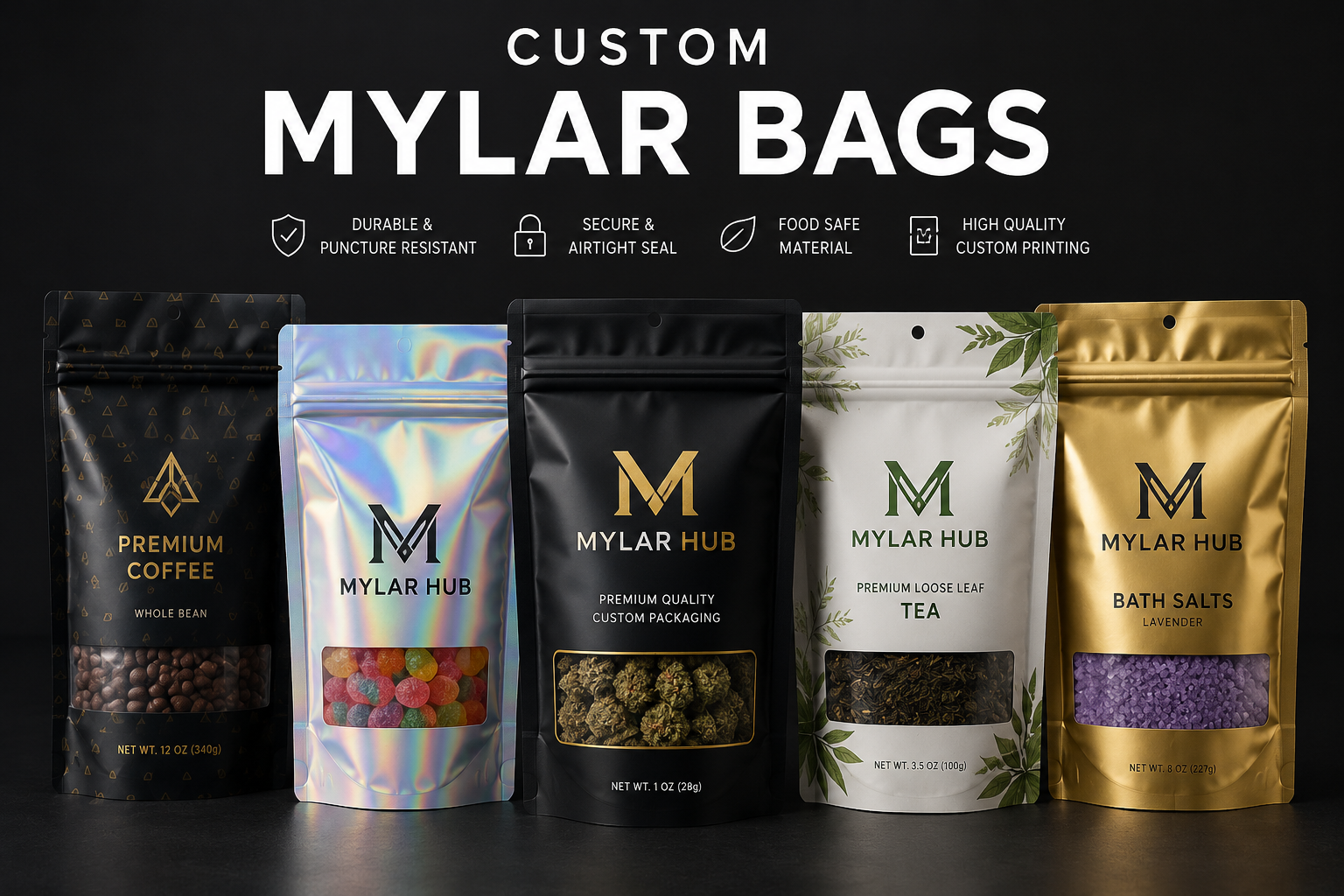 Custom Mylar Bags by Mylar Hub – Premium Packaging Solutions For Every Brand