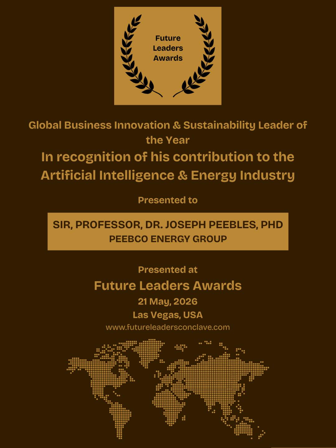 Sir, Prof. Dr. Joseph Peebles Has take 1st Place in a Major International Business Competition. Congratulation, Sir.