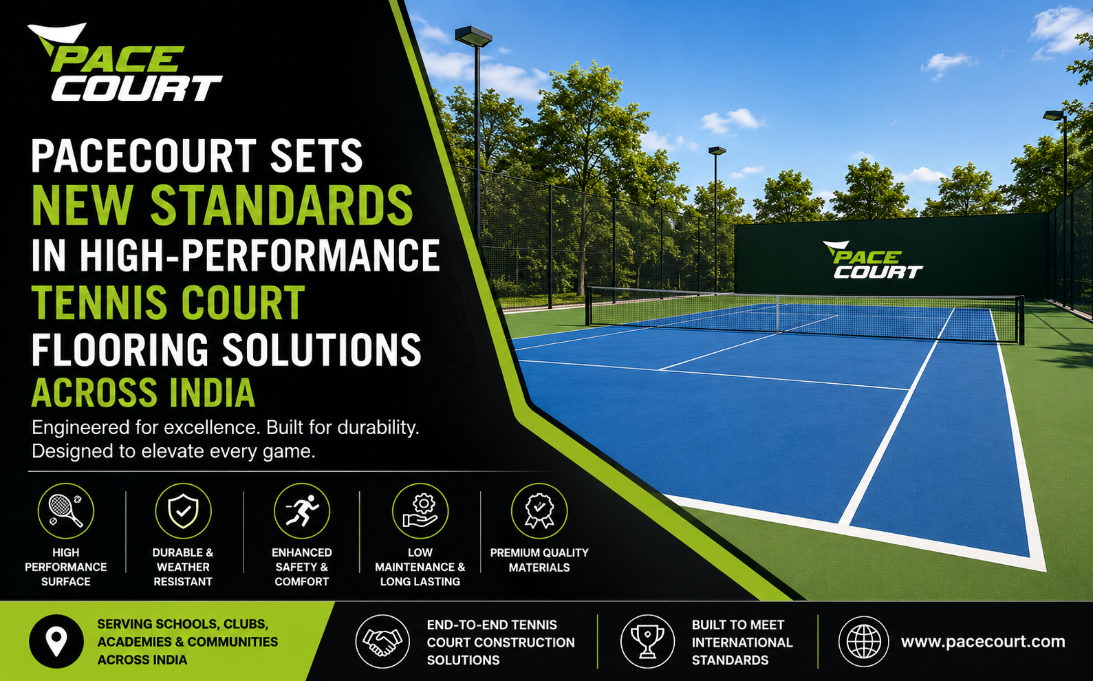 Pacecourt Sets New Standards in High-Performance Tennis Court Flooring Solutions Across India