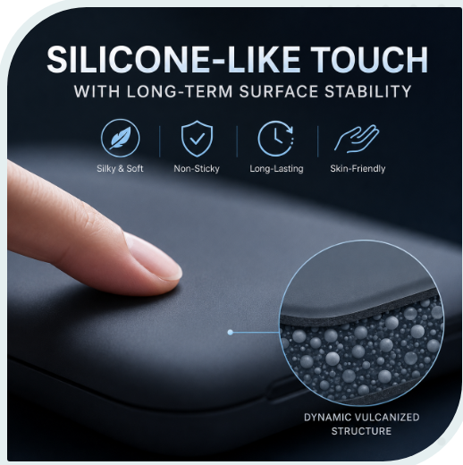 Silicone Like Touch with Long Term Surface Stability