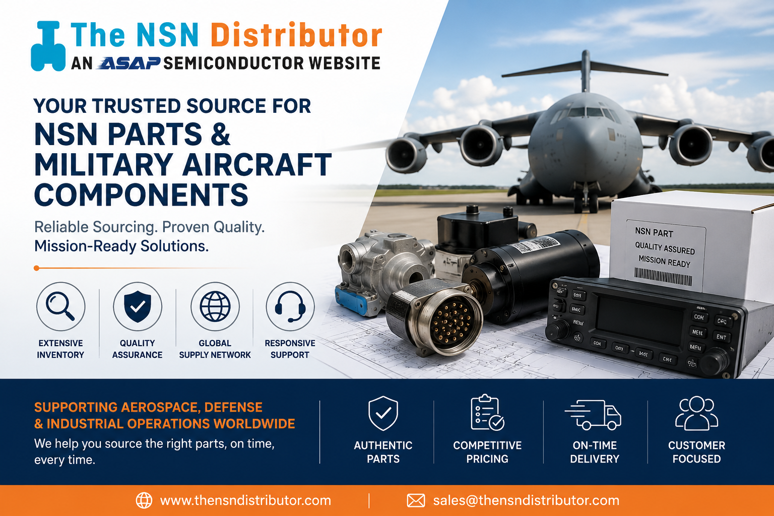 The NSN Distributor Expands Access to NSN Parts and Military Aircraft Components for Global Procurement Needs