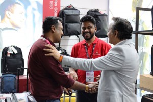 Business networking at expo