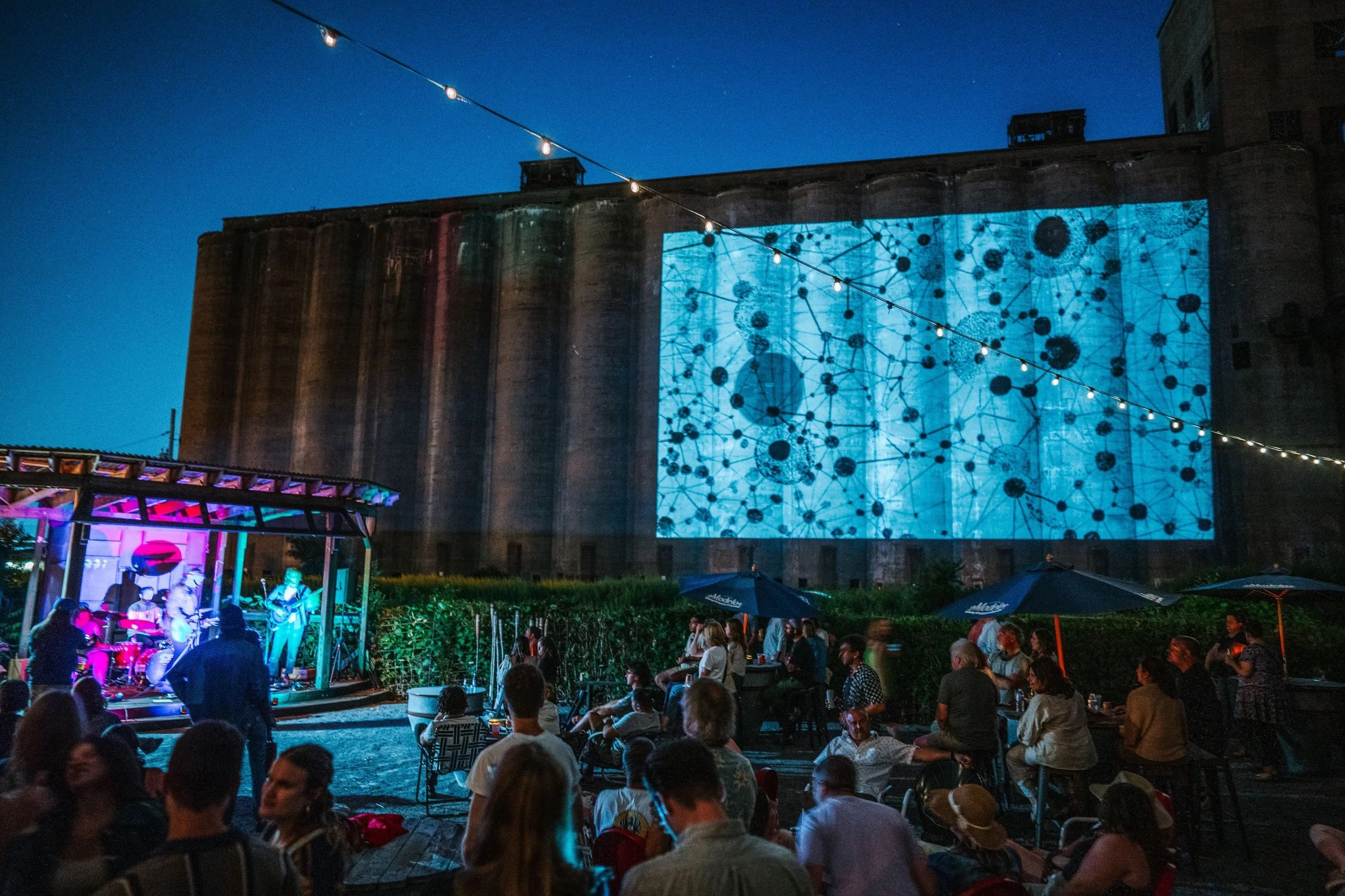 Projections of the World Cup Matches at Silo City Projections of the World Cup Matches at Silo City