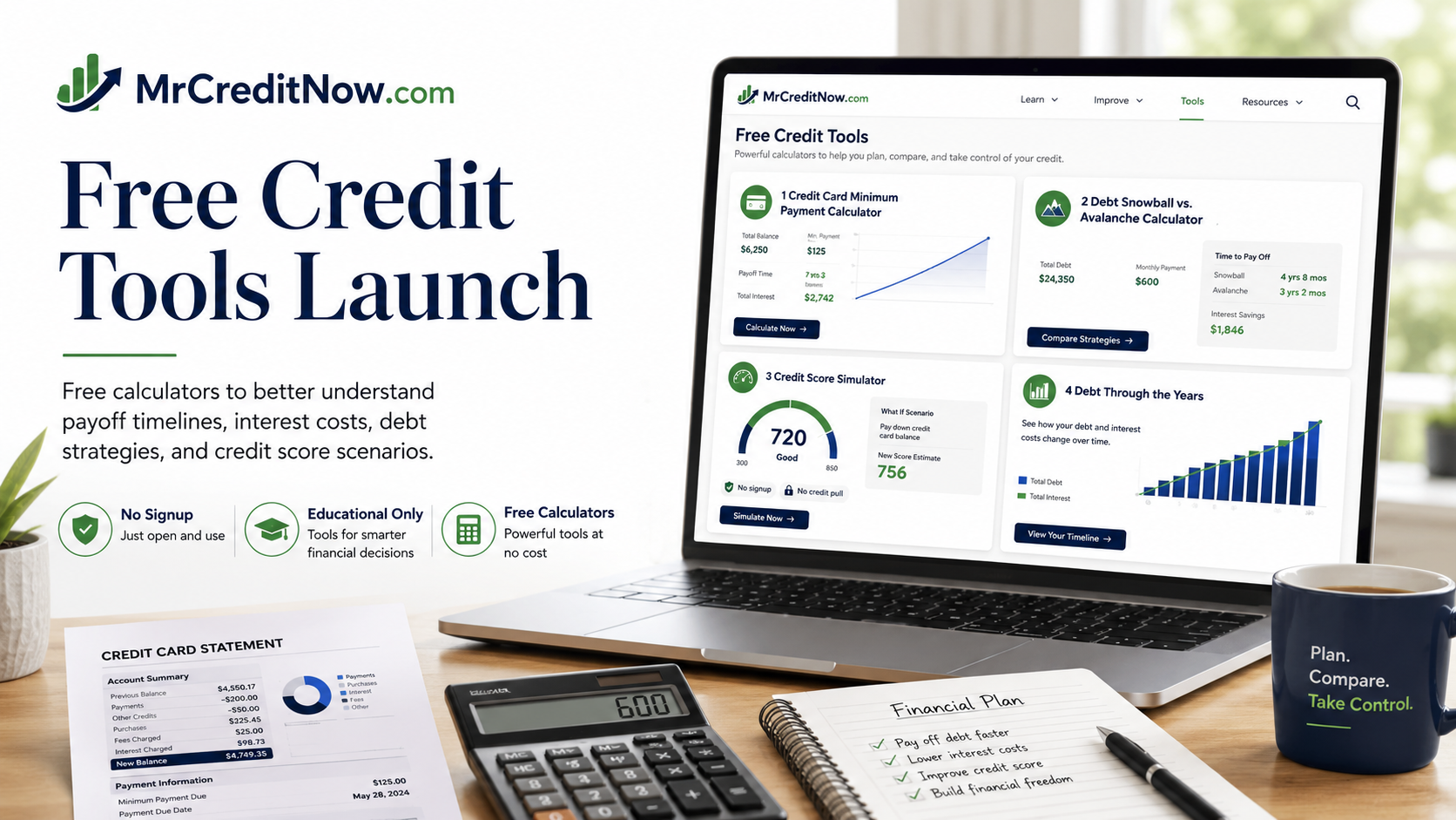Mr Credit Now Launches Free Credit Tools Page to Help Consumers Understand Debt Payoff