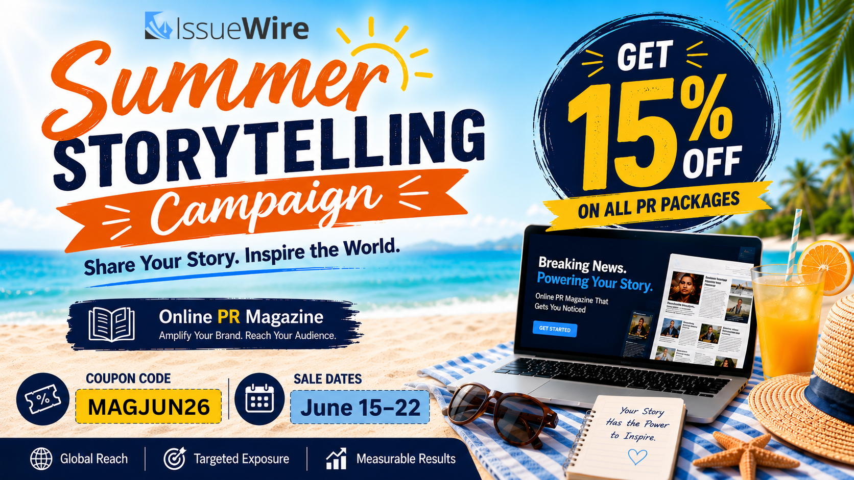 Tell Your Business Story this Summer with 15% Off on Online PR Magazine