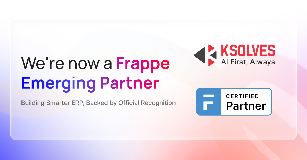 Ksolves India Limited Achieves Frappe Emerging Partner Status, Strengthening Its Open-Source ERP Capabilities