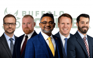 From left to right: Frank Balon, Ryan Haggerty, Sumit Majumdar, Jeremiah Lenihan and Peter Grisanti.