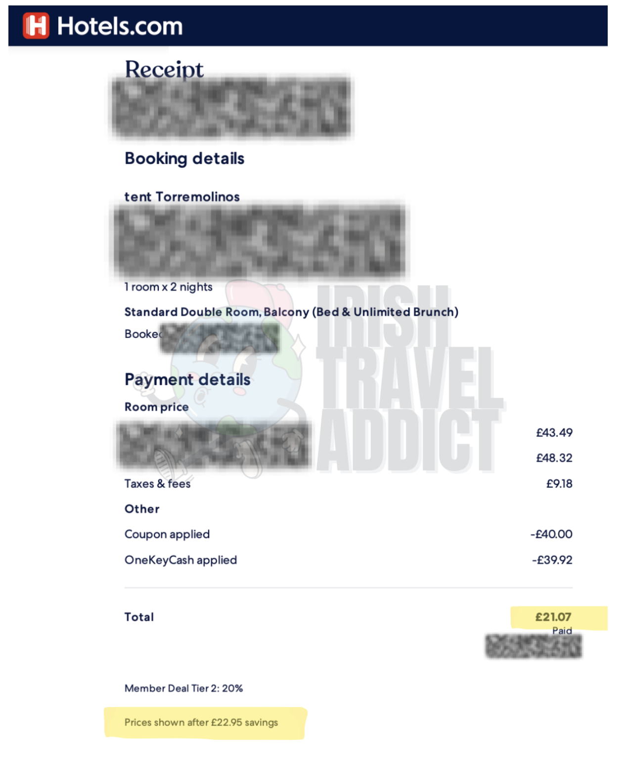 Hotel Hack Receipt Hotel Hack Receipt