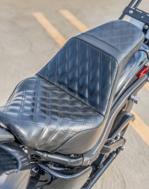 iron born diamond stitch 2 up seat for harley softail low rider s fxlrs lifestyle 3