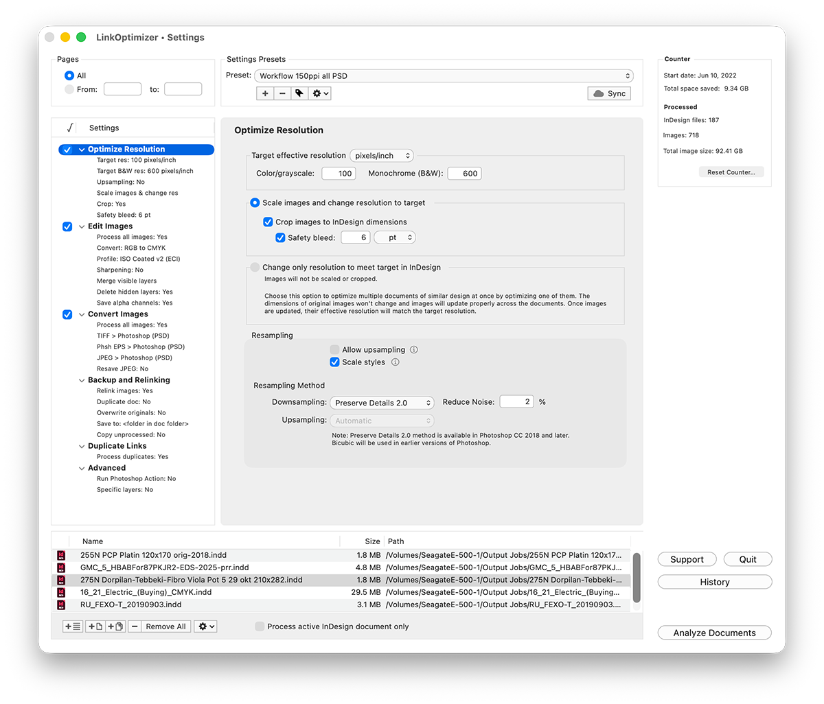 Automate InDesign link processing and save disk space by reducing link size Automate InDesign link processing and save disk space by reducing link size
