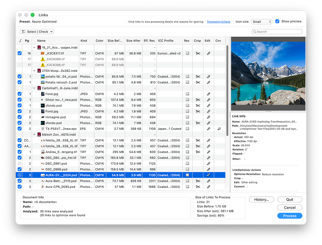 Automate InDesign link processing with one click Automate InDesign link processing with one click