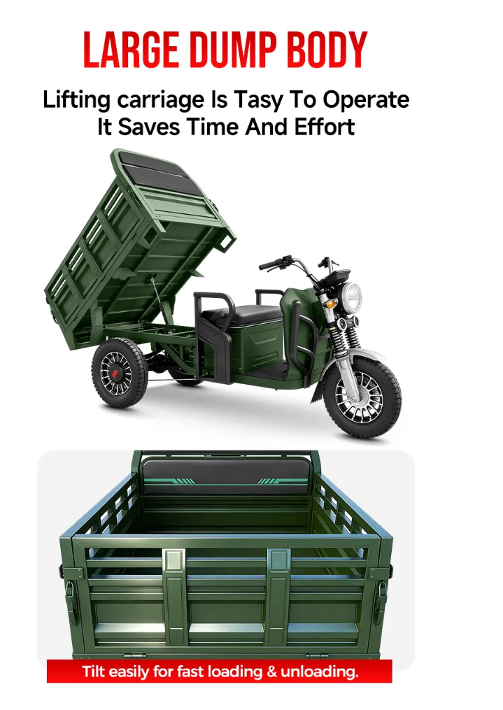 ASIAN DRAGON Open Tilt Electric Cargo Tricycle
