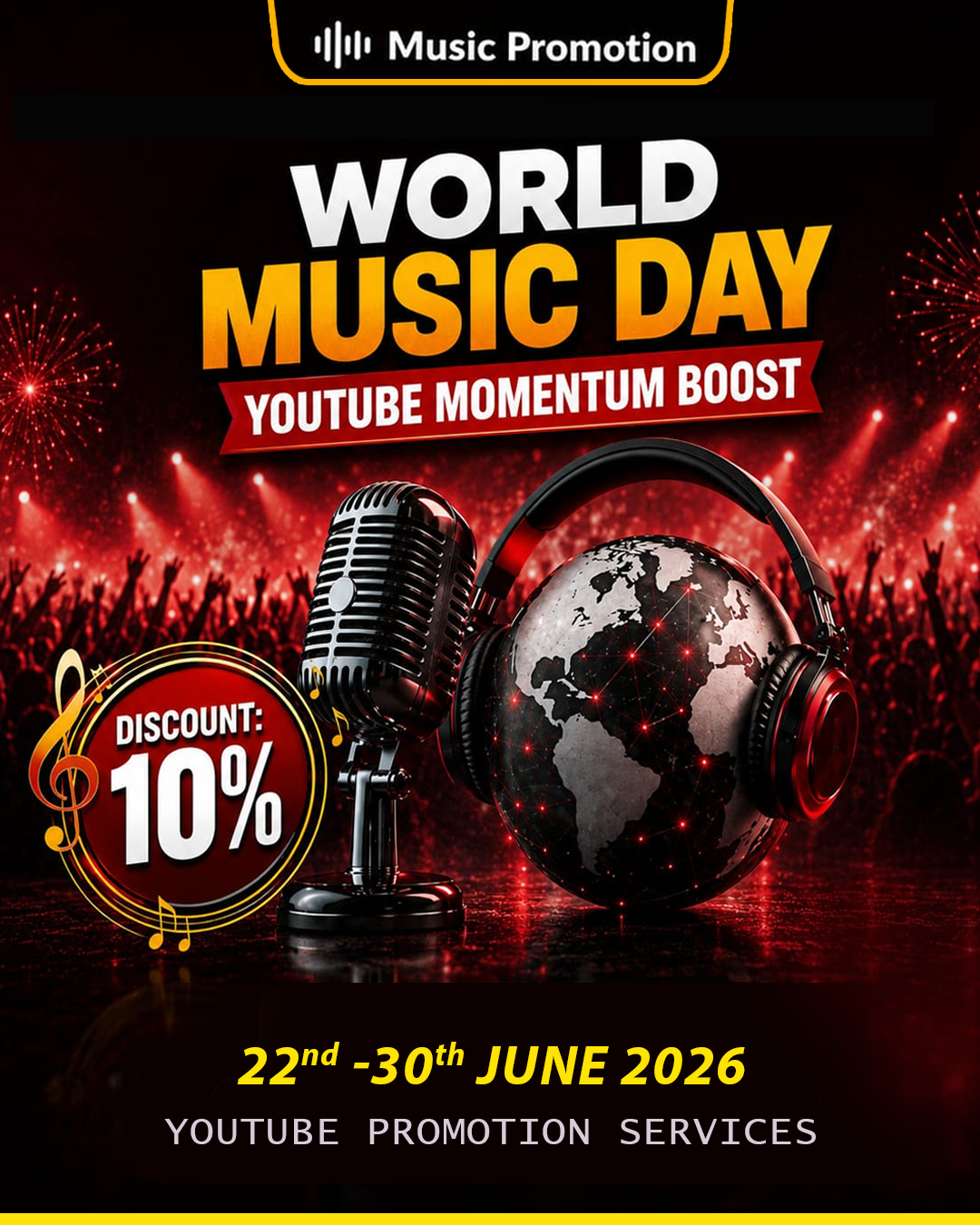 YouTube Promotion Services world music day Sale