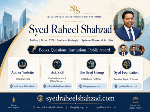 Syed Raheel Shahzad’s author ecosystem connects books, Ask SRS and public records.