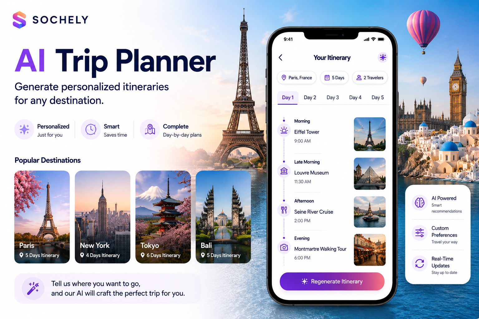 Use our AI Trip Planner to plan amazing trips and create memories