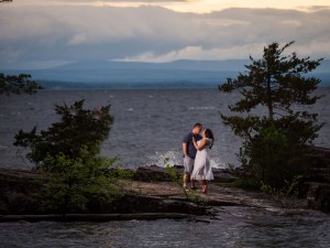 Vermont Engagement Photography Lakeside Candid Couple