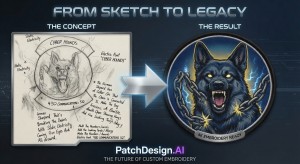 High-Fidelity Custom Embroidered Patch Final Concept Preview