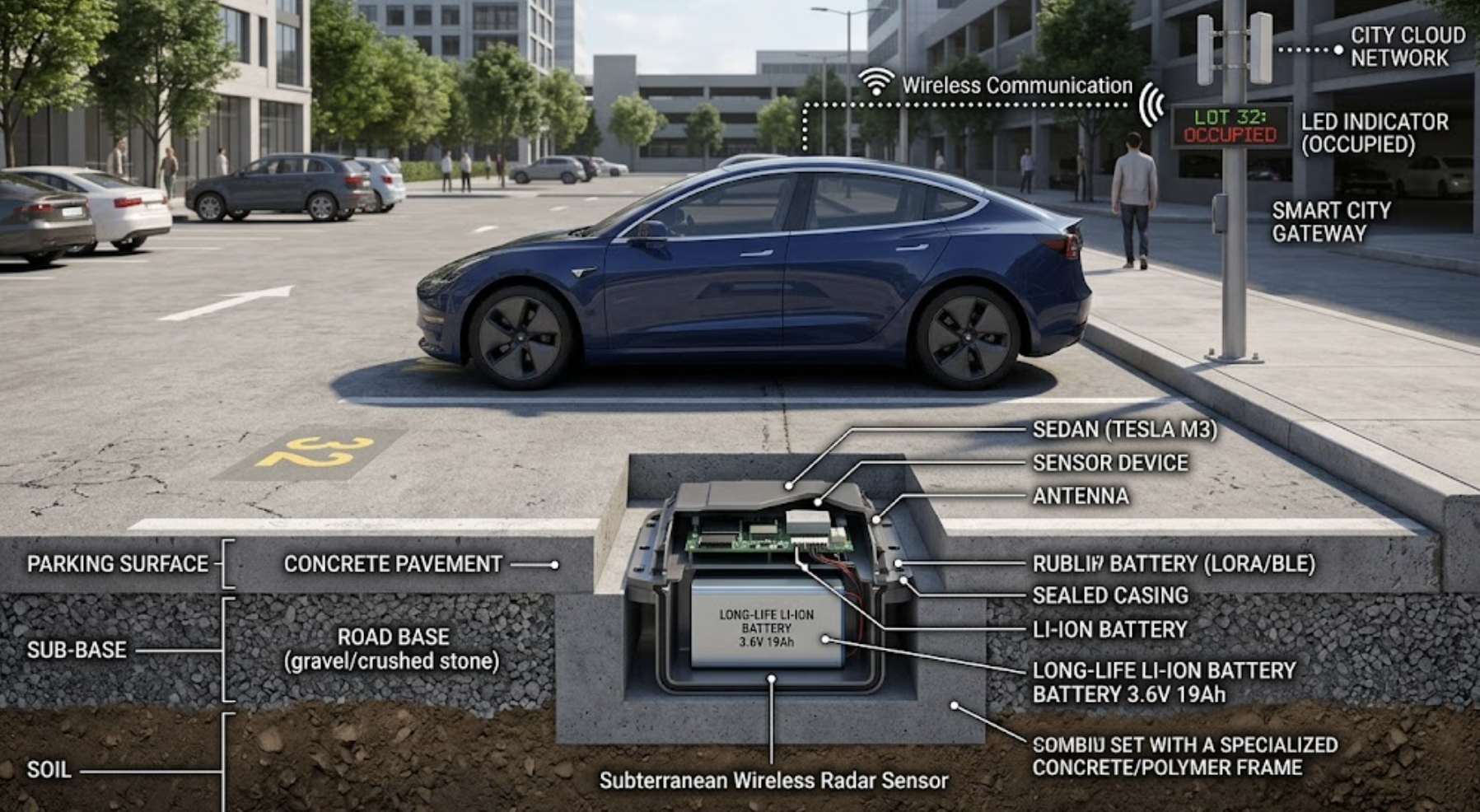 subterranean smart parking sensor