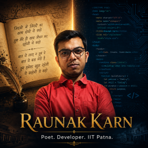 Rekhta Featured Poet Raunak Karn  Pursues BSc CSDA at IIT Patna  While Publishing Hindi Urdu Poetry
