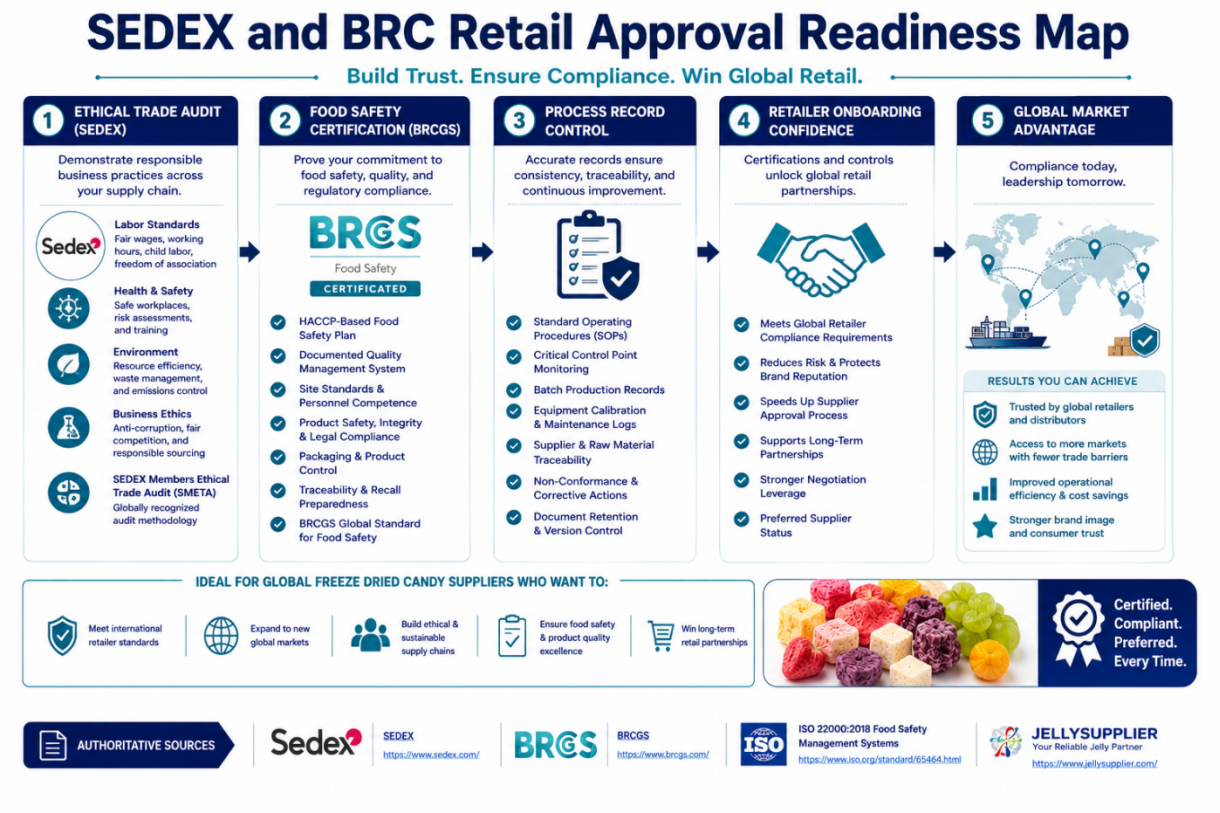 Figure SEDEX and BRC Retail Approval Readiness Map
