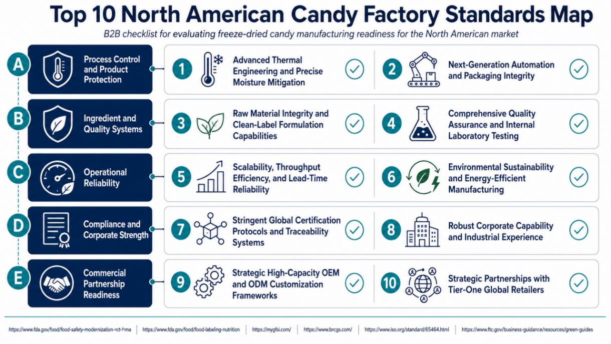 Figure Top 10 North American Candy Factory Standards Map