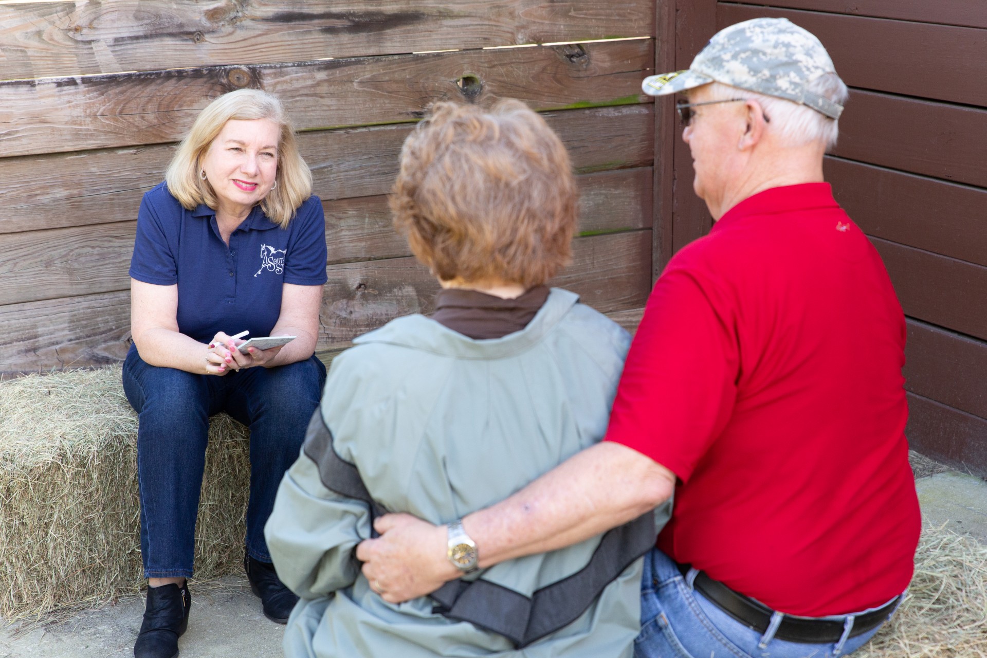 Pat doing an assessment at an equine therapy ranch Pat doing an assessment at an equine therapy ranch