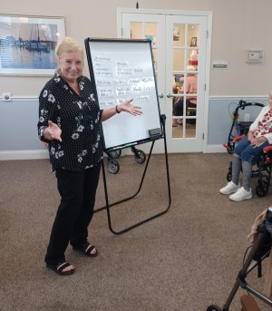 Pat teaching about overcoming depression