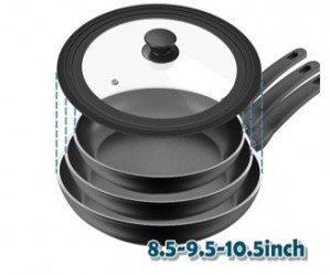 BIDOTAMU Multi Size Frying Pan Lid 8 5 To 10 5 Inch Fit