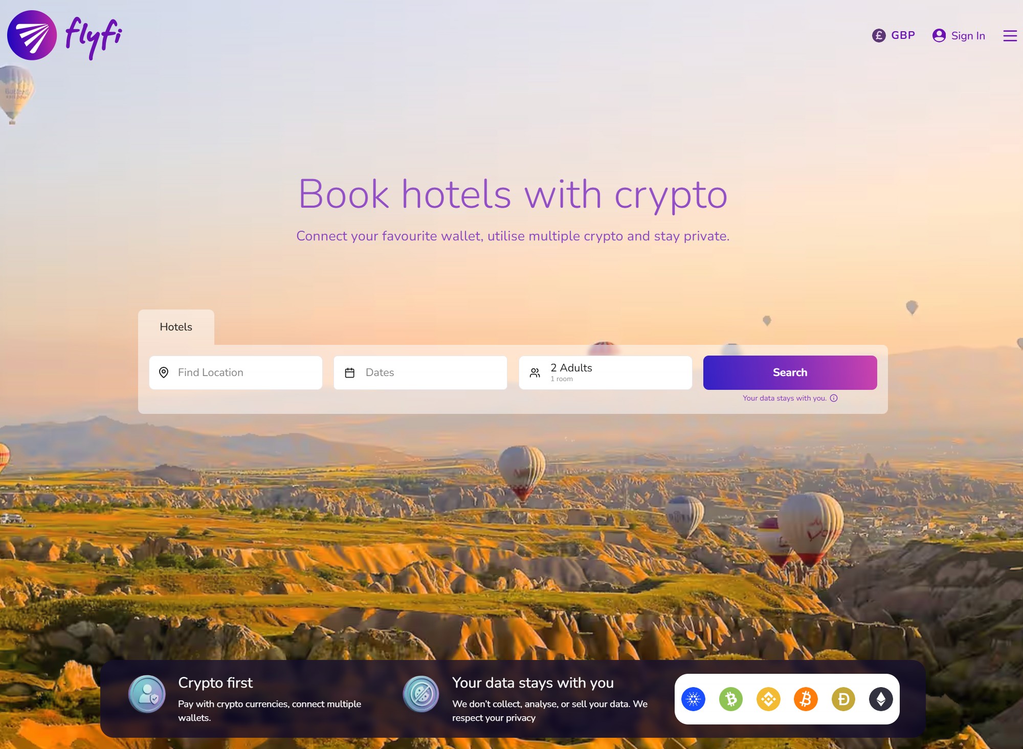 Flyfi Home page