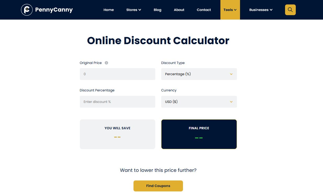 Free Discount Calculator for Online Shopping