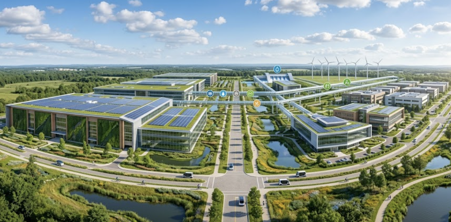 sustainable industrial park blue sky sustainable industrial park blue sky