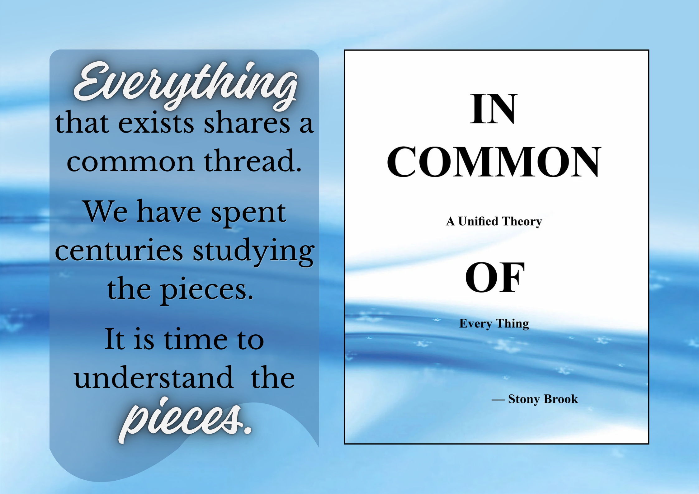 In Common A Unified Theory of Every Thing by Stony Brook