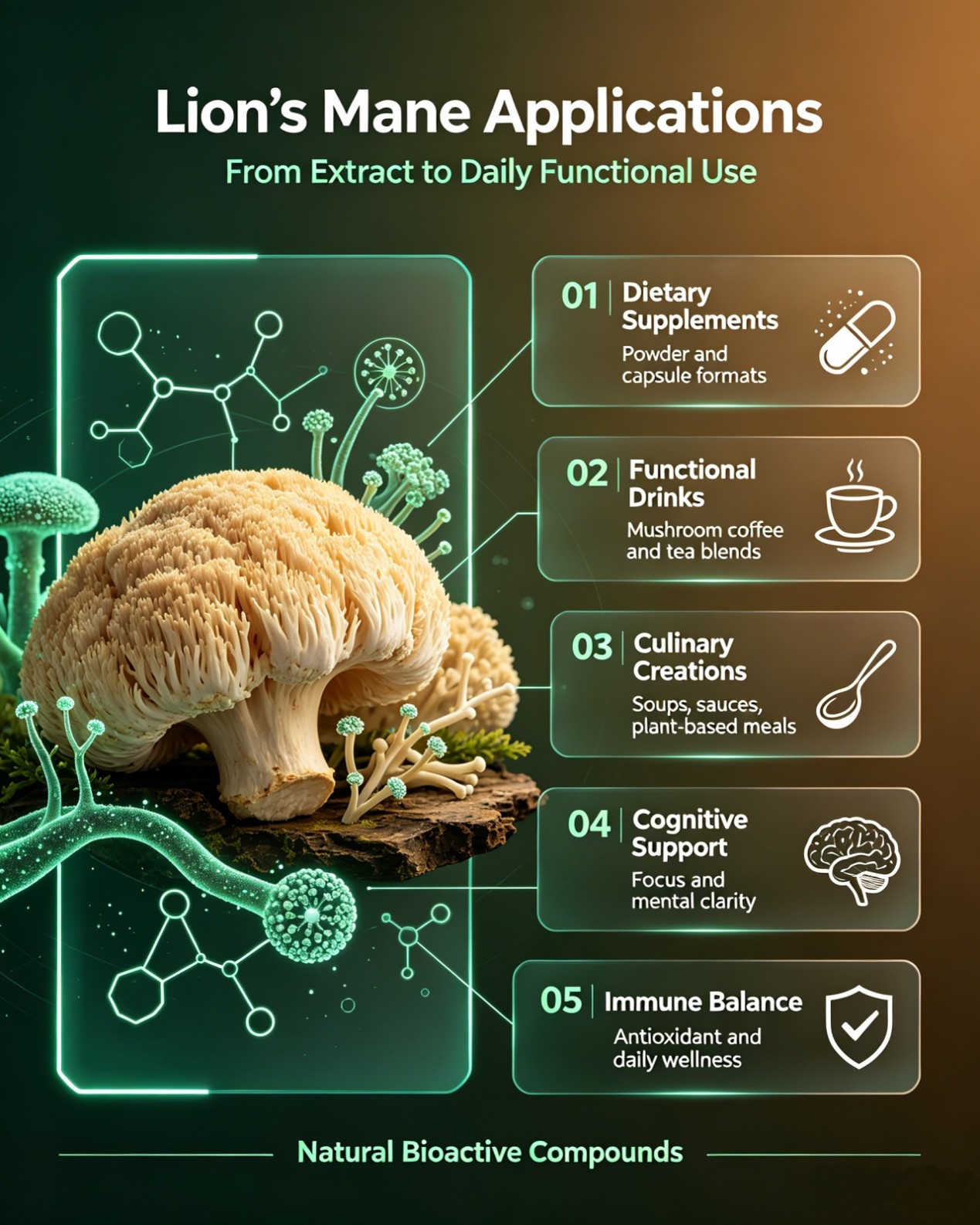 Demeterherb Lion s Mane Mushroom Extract Applications Demeterherb Lion s Mane Mushroom Extract Applications