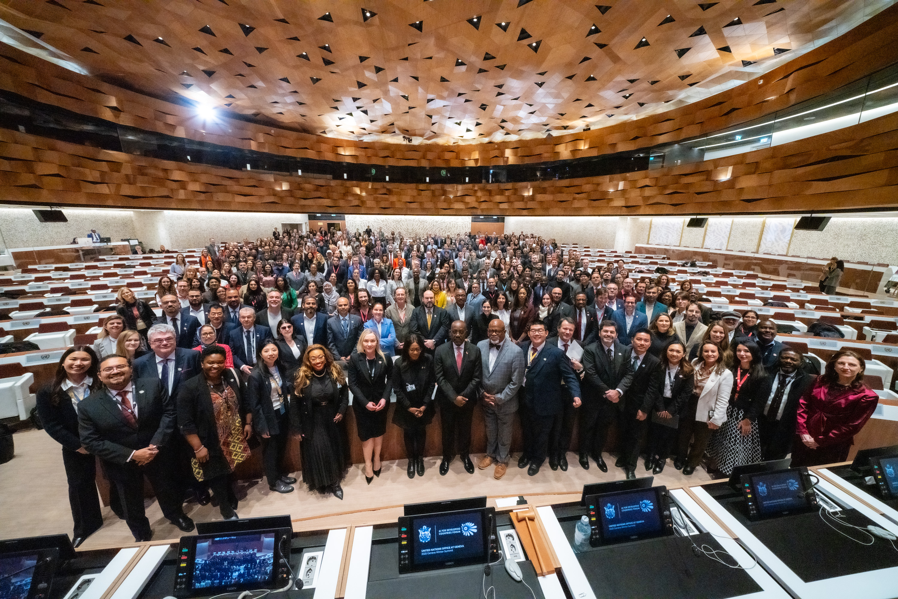 Delegates from 50 nations in the Assembly Hall home of the AIFOD Geneva Summit 2026 Delegates from 50 nations in the Assembly Hall home of the AIFOD Geneva Summit 2026