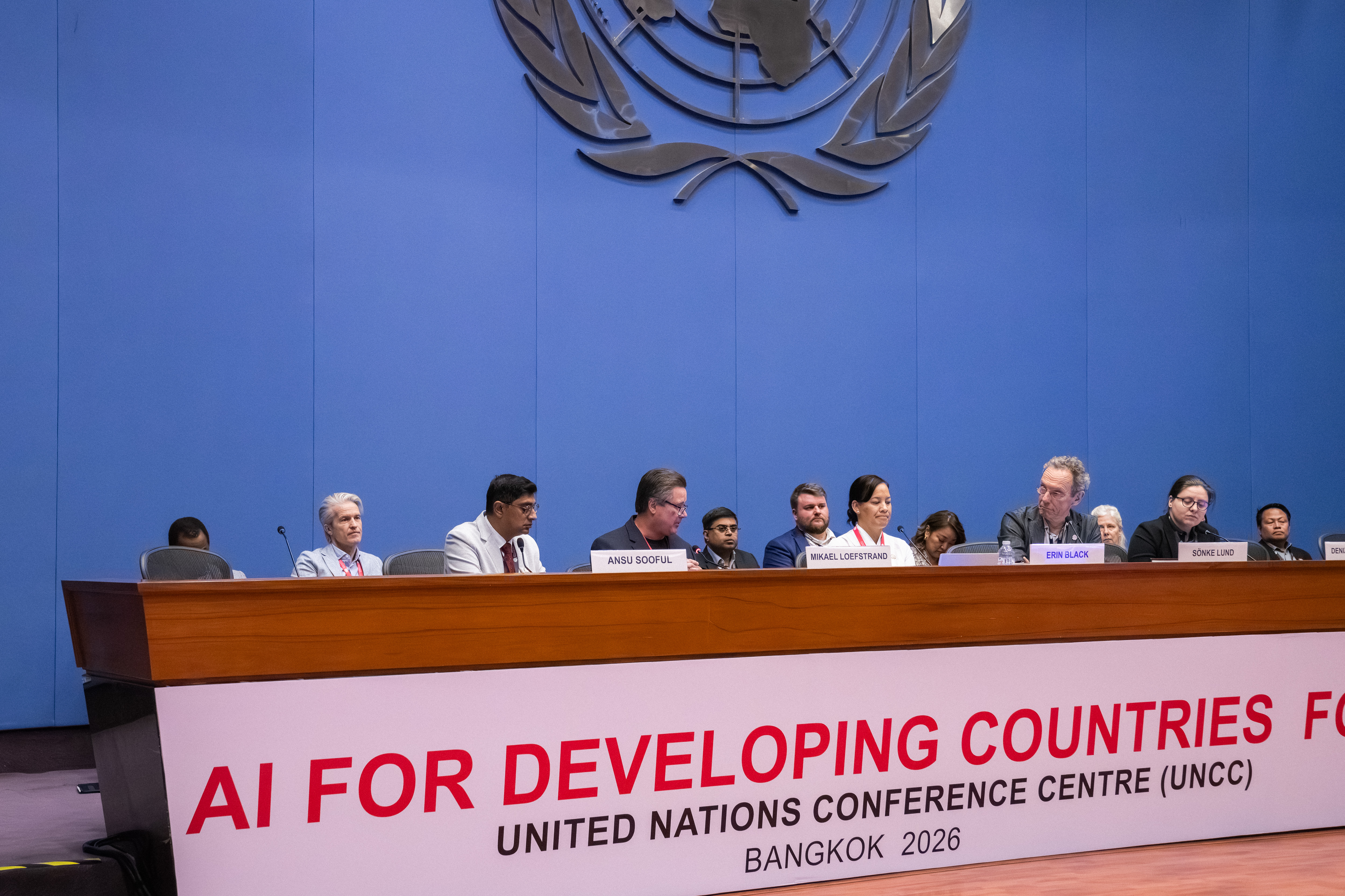Panelists on the dais at the AI for Developing Countries Forum Bangkok 2026 Panelists on the dais at the AI for Developing Countries Forum Bangkok 2026