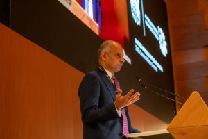 A speaker takes the floor at the United Nations Office at Geneva