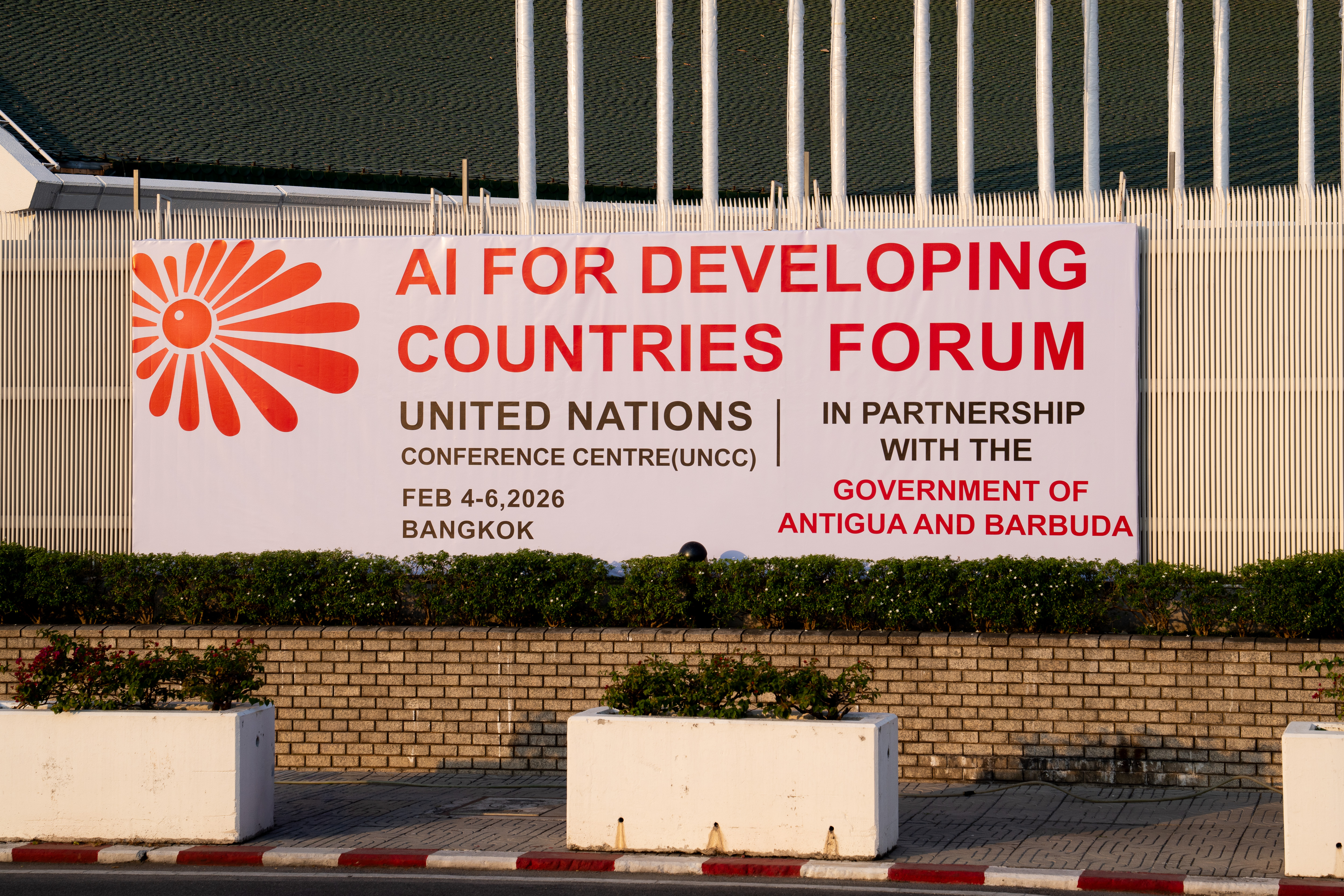 The AI for Developing Countries Forum banner at the UN Conference Centre Bangkok The AI for Developing Countries Forum banner at the UN Conference Centre Bangkok