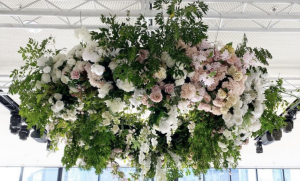 High Quality Ceiling Floral Arrangement Supplier: Merging Geometric Metalwork with Faux Vines