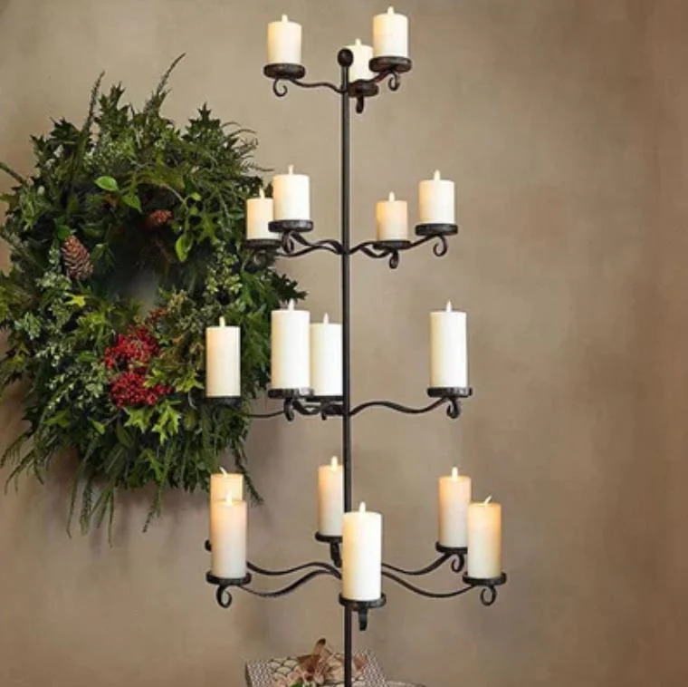 tall wrought iron candelabra wedding centerpiece