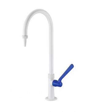 single outlet pvc lab faucet blue lever