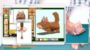 From 3D model and printable net diagram to the finished paper cat