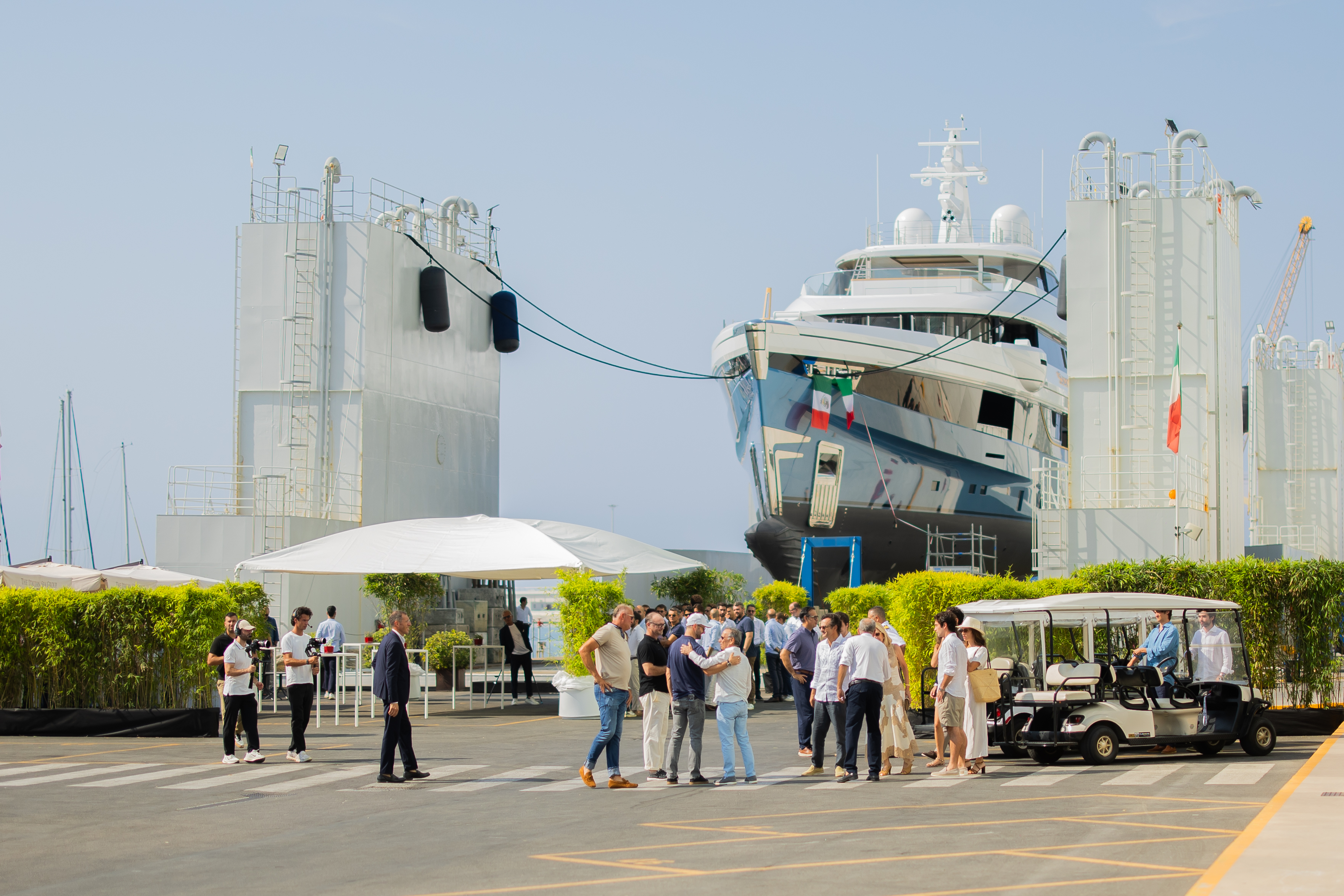 Launch of 535 m Yacht SILVIA at the Marina di Carrara Launch of 535 m Yacht SILVIA at the Marina di Carrara