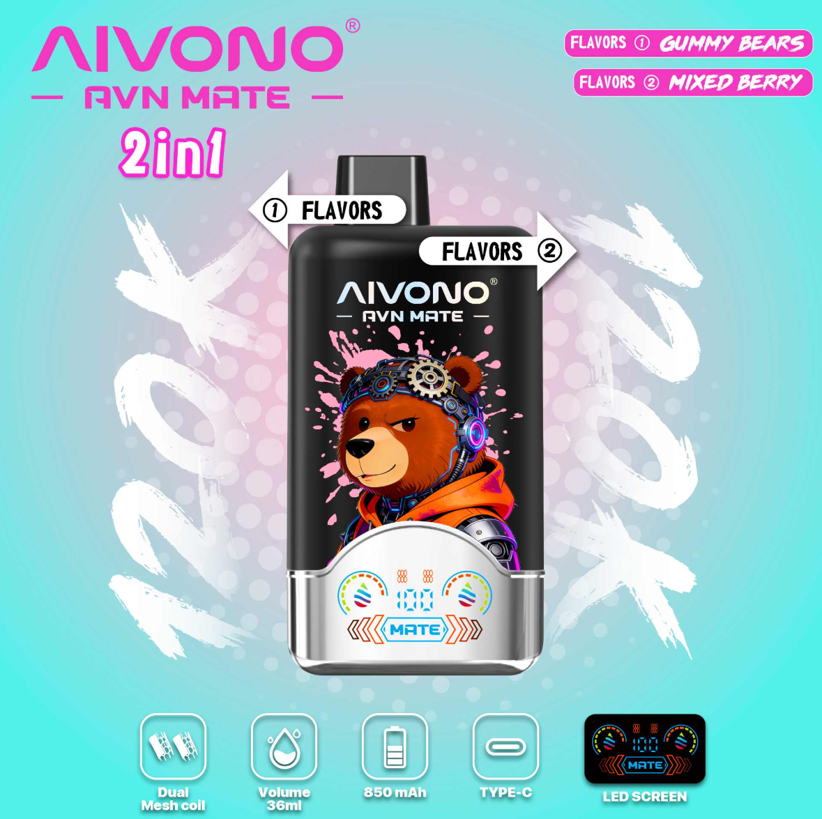 OEM 2 in 1 Disposable Vape OEM 2 in 1 Disposable Vape