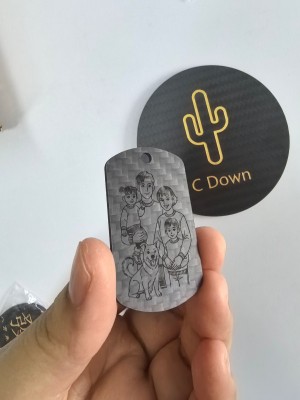 FMScarbon Custom Carbon Fiber Dog Tag Gift
