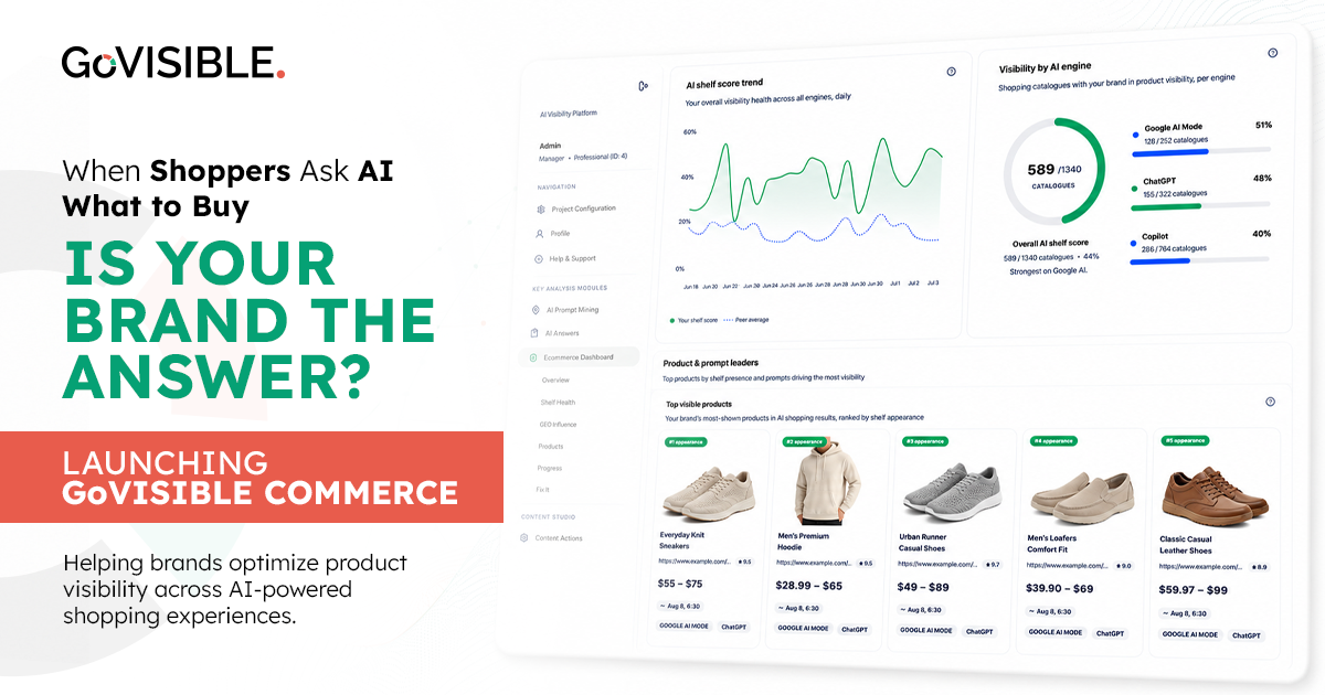 Launch of GoVISIBLE Commerce: AI Visibility Intelligence Platform for eCommerce Brands